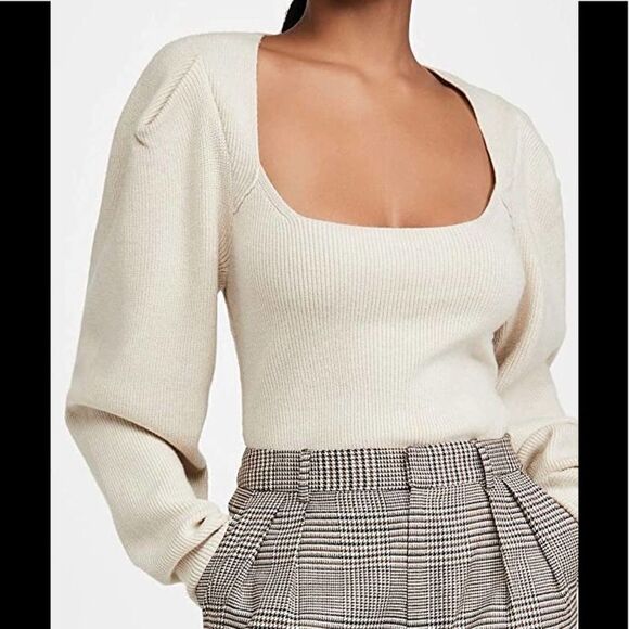 Free People Saffron Oatmeal Scoop Neck Sweater Top